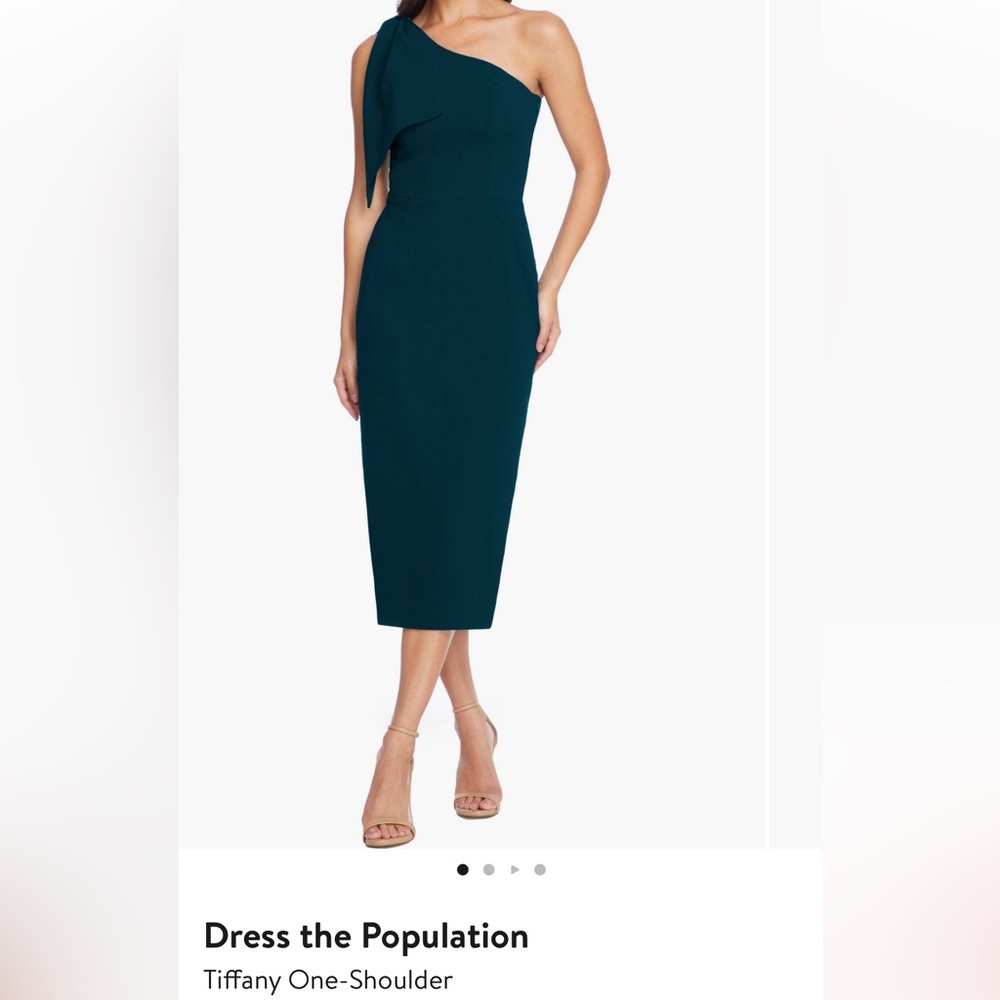 Dress the Population One-Shoulder Teal Dress - Picture 10 of 14